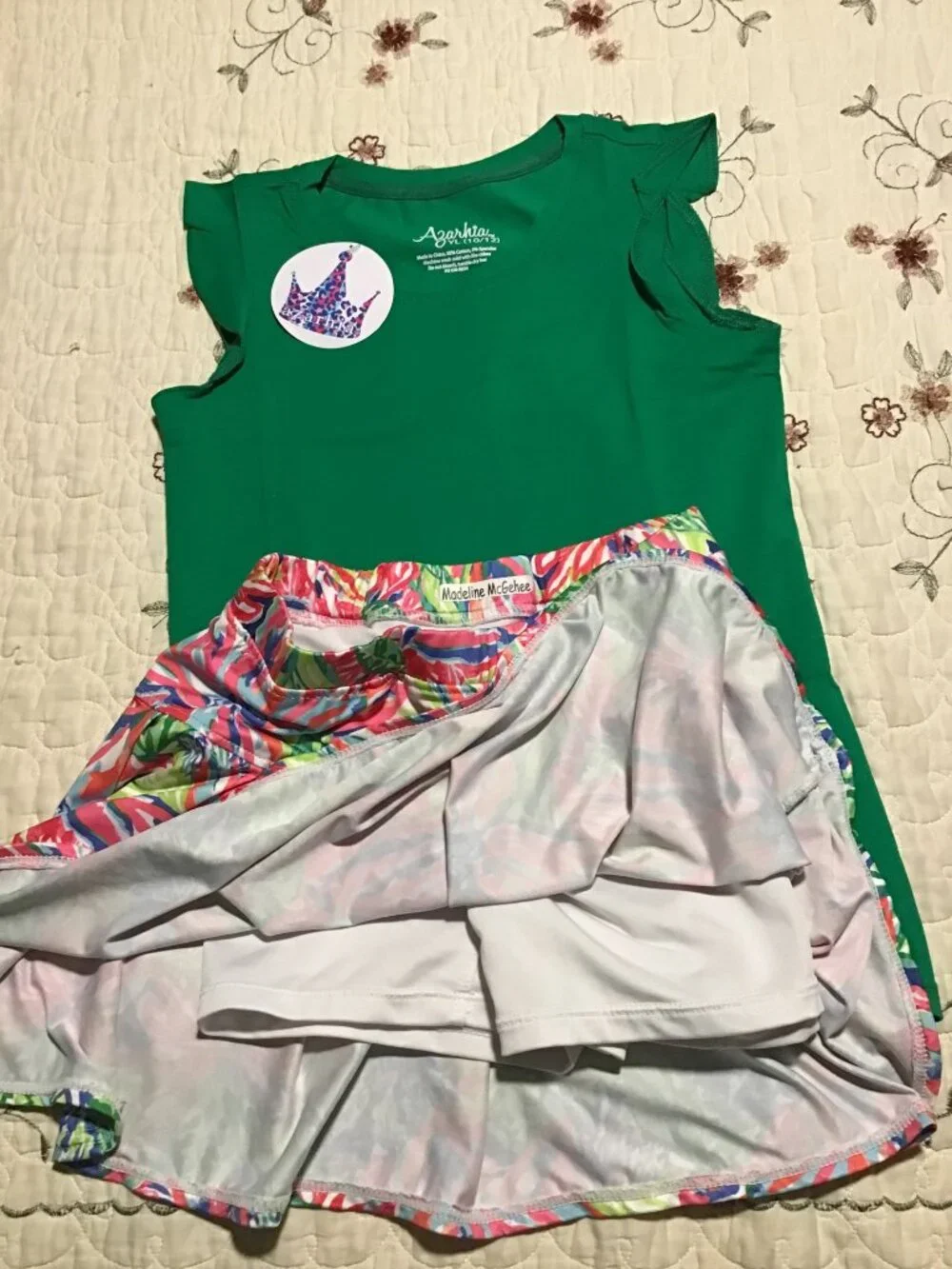 Azarhia Girl's Skort/Tennis Skirt (12) and New Azarhia Top (10-12)